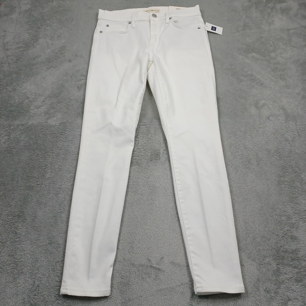 Gap jeans Womens 27‎ White Skinny Stretch Mid Rise PReppy Casual NWT